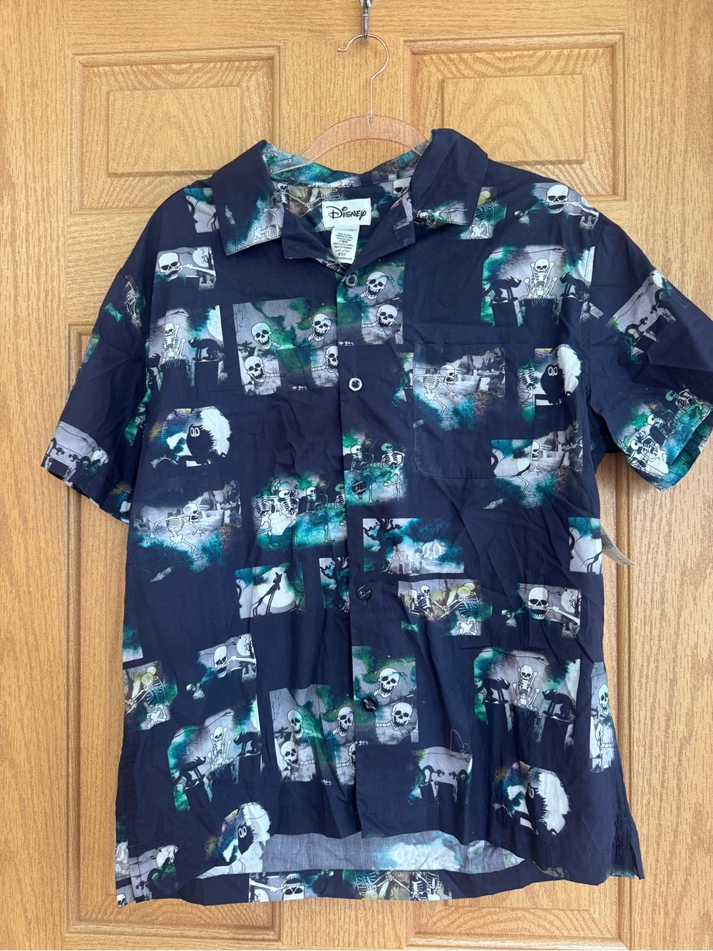 Disney Parks The Skeleton Dance Button Down Camp Shirt Silly Symphony- M